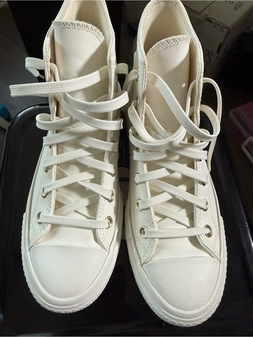 Converse Women's High-Top Sneakers in Off-White/Cream